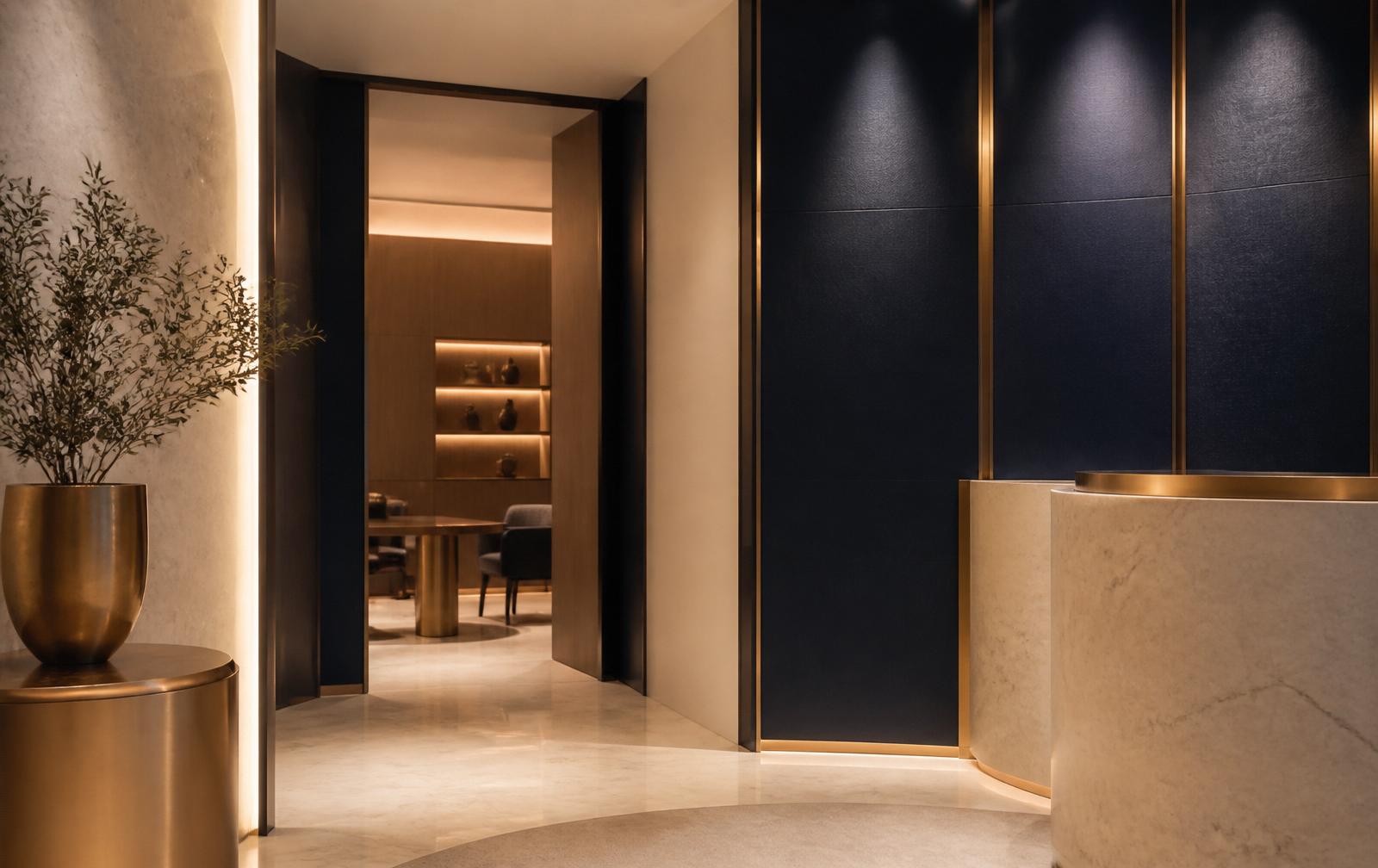 Interior of a modern private wealth boutique